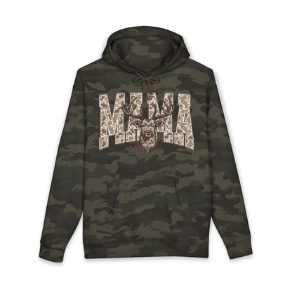 Mama Deer Hoodie — Leopard Print Antler Graphic Pullover for Moms