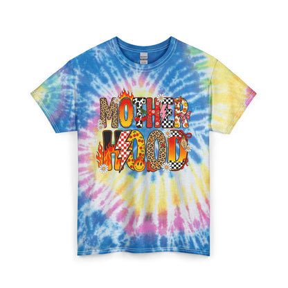 Mother Hood Tie-Dye Tee — Floral & Patchwork Graphic Shirt