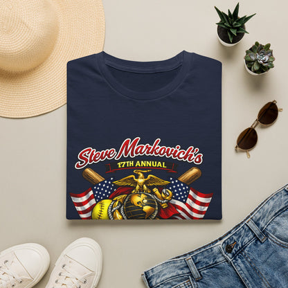Softball Tournament T-Shirt — "Steve Markovich's 17th Annual" with American Flag