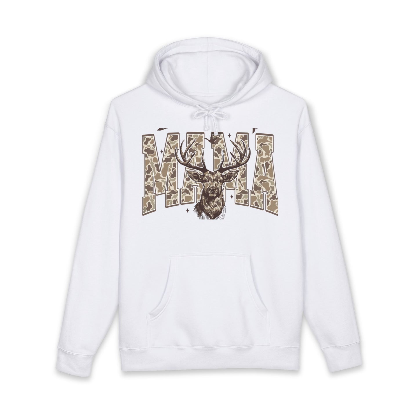Mama Deer Hoodie — Leopard Print Antler Graphic Pullover for Moms