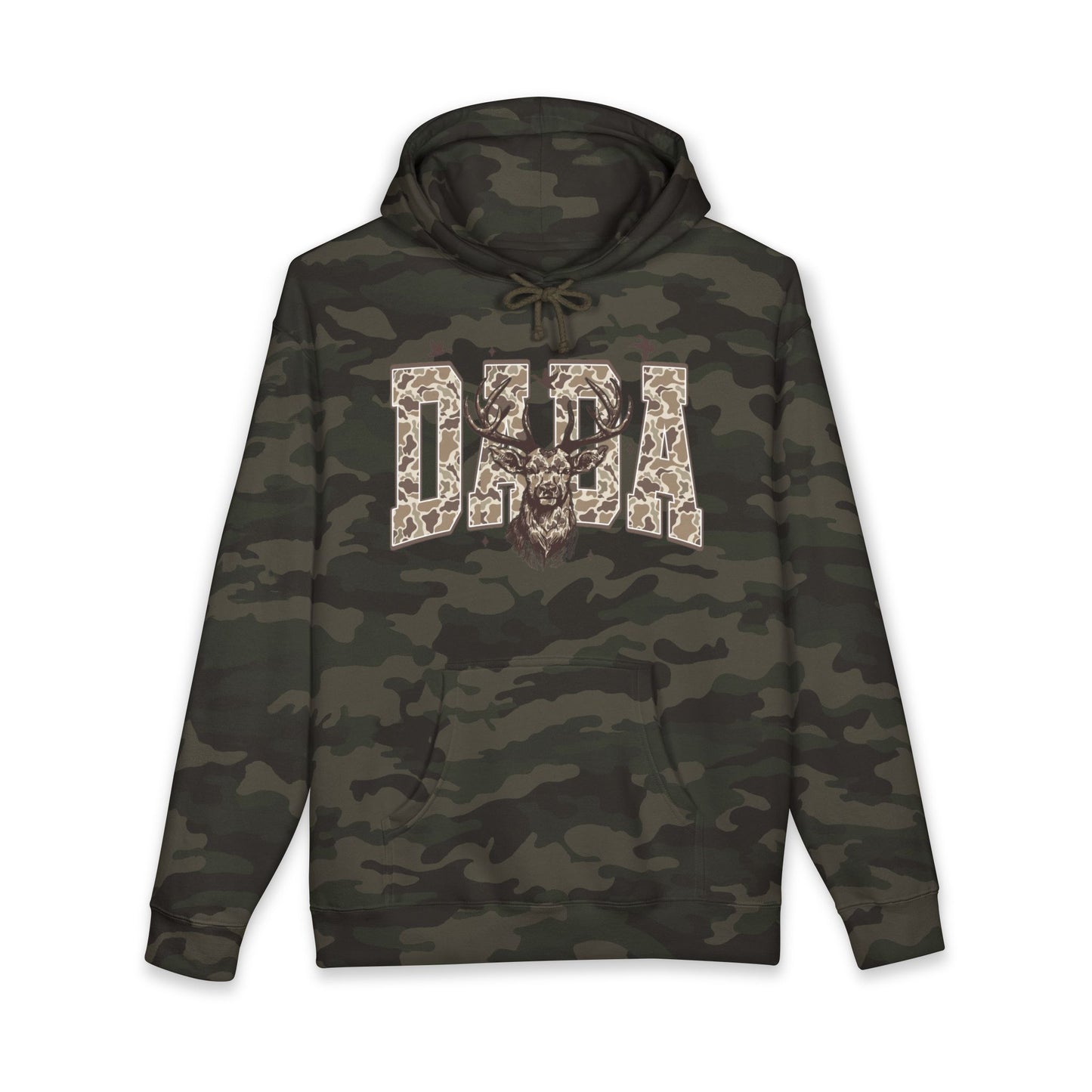 Dad Deer Camo Hoodie — Rustic Father’s Day Hunting Sweatshirt