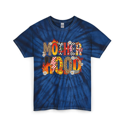 Mother Hood Tie-Dye Tee — Floral & Patchwork Graphic Shirt