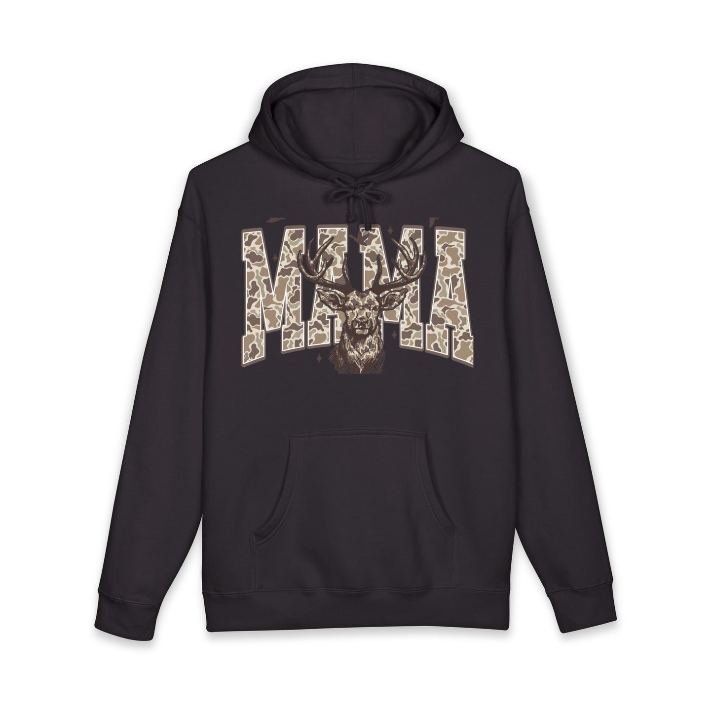 Mama Deer Hoodie — Leopard Print Antler Graphic Pullover for Moms