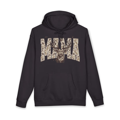 Mama Deer Hoodie — Leopard Print Antler Graphic Pullover for Moms
