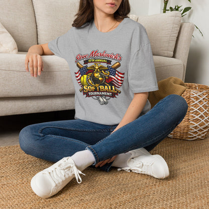 Softball Tournament T-Shirt — "Steve Markovich's 17th Annual" with American Flag